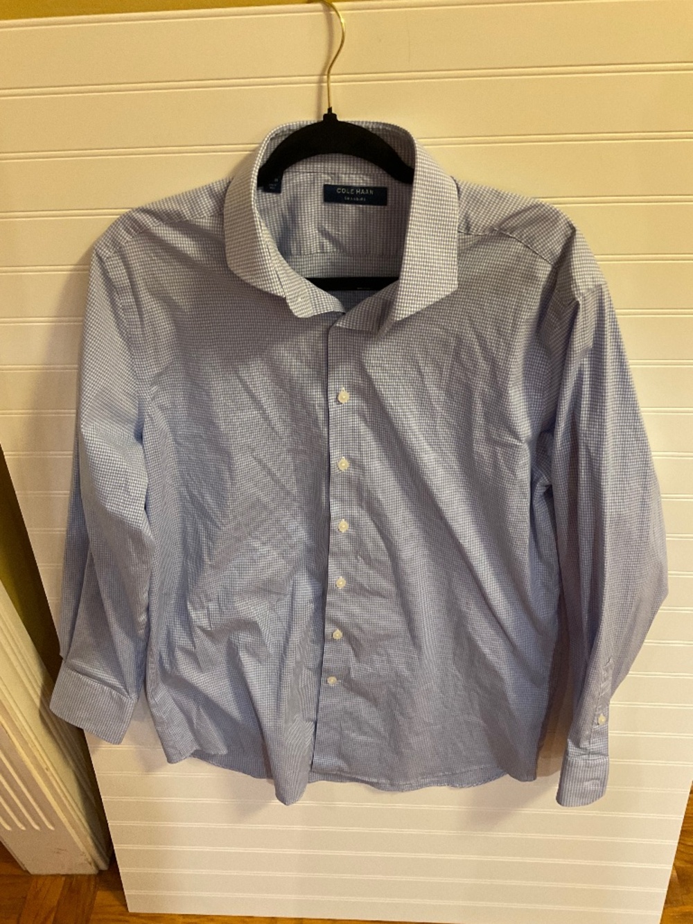 Cole Haan Blue Long Sleeve Dress Shirt. Size:  17. 34/35.  Pre Owned